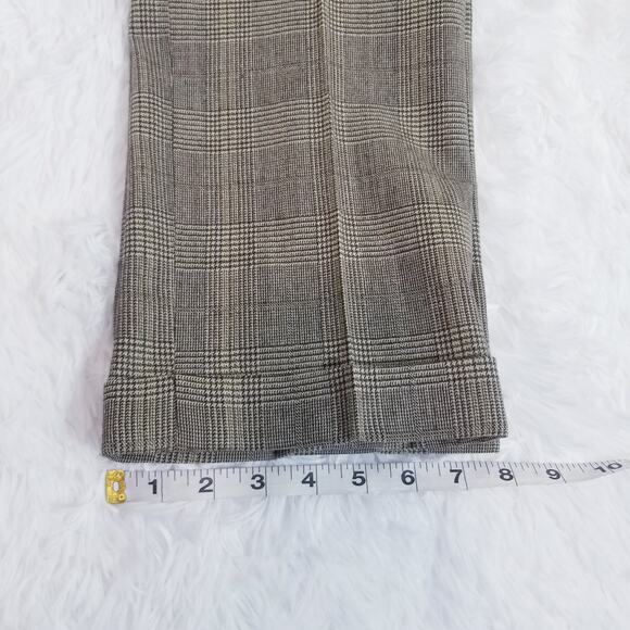 ETRO Plaid Hounds tooth Print Mid Rise Trouser Folded Hem - Picture 8 of 10